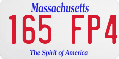 MA license plate 165FP4