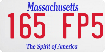 MA license plate 165FP5