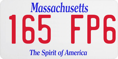 MA license plate 165FP6