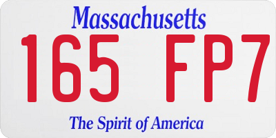 MA license plate 165FP7