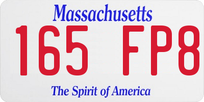 MA license plate 165FP8