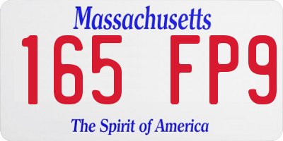 MA license plate 165FP9