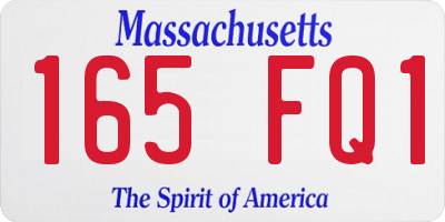 MA license plate 165FQ1