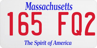 MA license plate 165FQ2