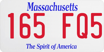 MA license plate 165FQ5