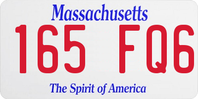 MA license plate 165FQ6
