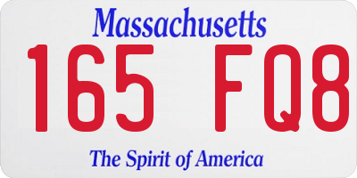 MA license plate 165FQ8