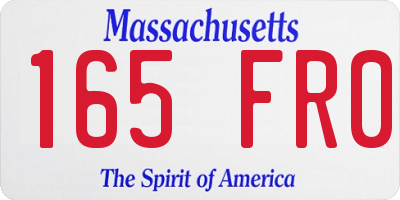 MA license plate 165FR0