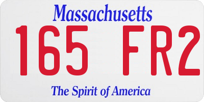 MA license plate 165FR2