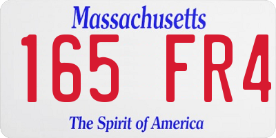 MA license plate 165FR4