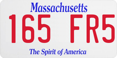 MA license plate 165FR5