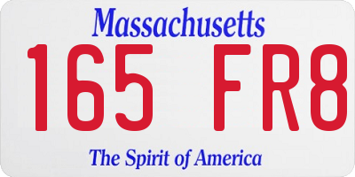 MA license plate 165FR8