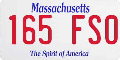 MA license plate 165FS0
