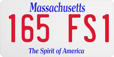 MA license plate 165FS1