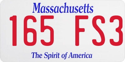 MA license plate 165FS3