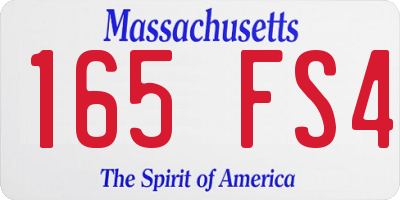 MA license plate 165FS4