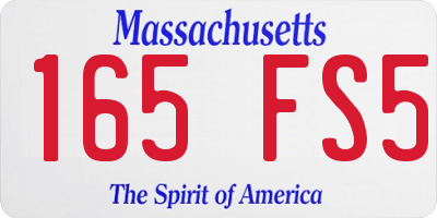 MA license plate 165FS5