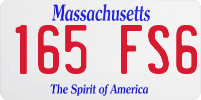 MA license plate 165FS6
