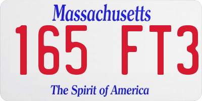 MA license plate 165FT3