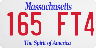 MA license plate 165FT4