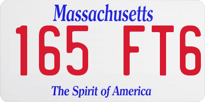 MA license plate 165FT6
