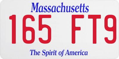 MA license plate 165FT9