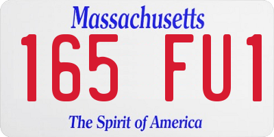 MA license plate 165FU1
