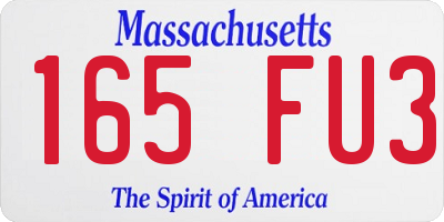 MA license plate 165FU3
