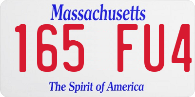 MA license plate 165FU4