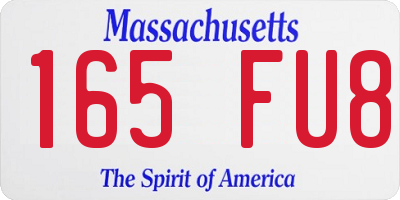 MA license plate 165FU8