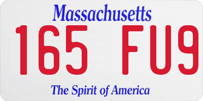 MA license plate 165FU9