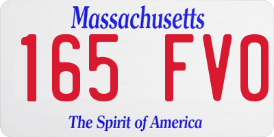 MA license plate 165FV0