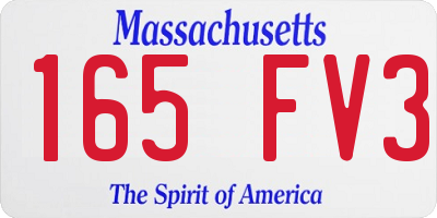 MA license plate 165FV3