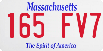 MA license plate 165FV7
