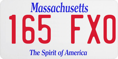 MA license plate 165FX0