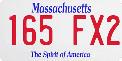 MA license plate 165FX2