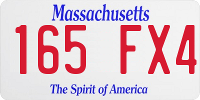 MA license plate 165FX4