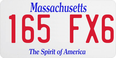 MA license plate 165FX6