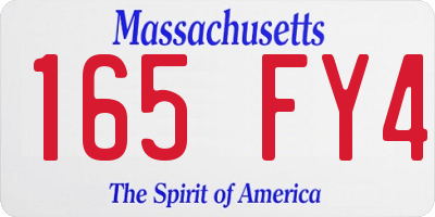MA license plate 165FY4
