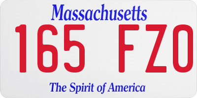 MA license plate 165FZ0