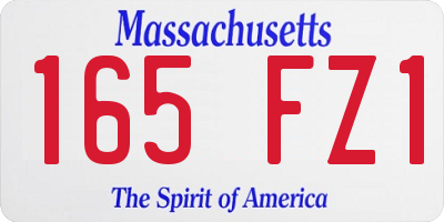MA license plate 165FZ1