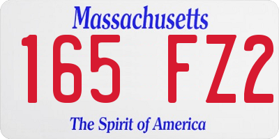 MA license plate 165FZ2