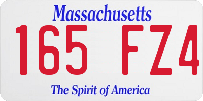 MA license plate 165FZ4