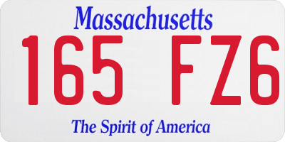 MA license plate 165FZ6