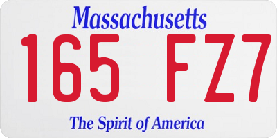 MA license plate 165FZ7