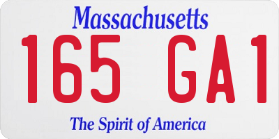 MA license plate 165GA1
