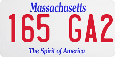 MA license plate 165GA2