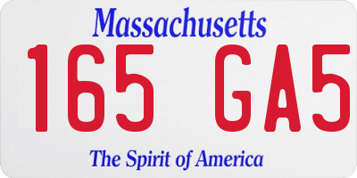 MA license plate 165GA5