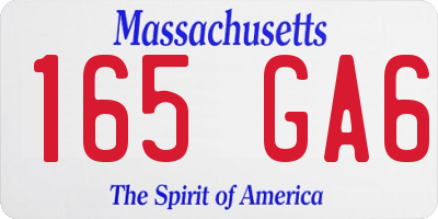 MA license plate 165GA6