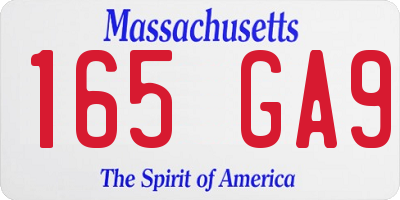 MA license plate 165GA9